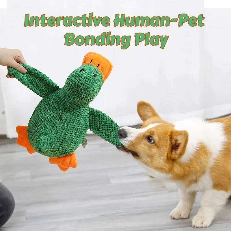 Dog Toy Yellow Duck Teether Durable Chew Toy For Pets Plush Toy Puppy Duck Pet Toy