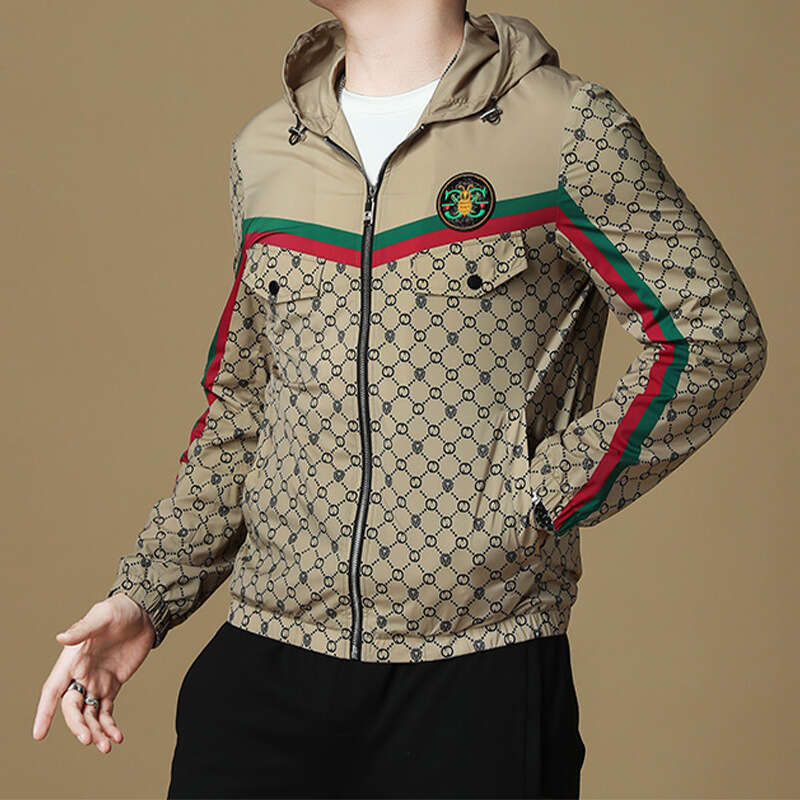 European-Style Light Luxury Jacquard Hooded Men's Fashion Jacket, Stylish And Unique, Lightweight Casual Coat - view 4
