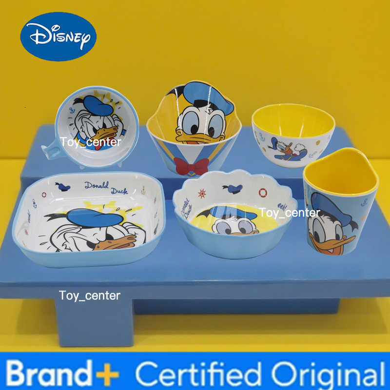 Disney 1pc cartoon Donald Duck Blue and Yellow melamine tableware Family dinner Birthday party Resistance to falling tableware H260302