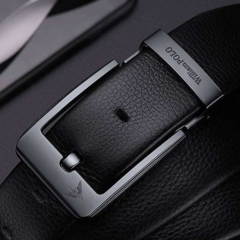 Men's leather casual fashionable needle buckle business belt, personalized denim belt S260228