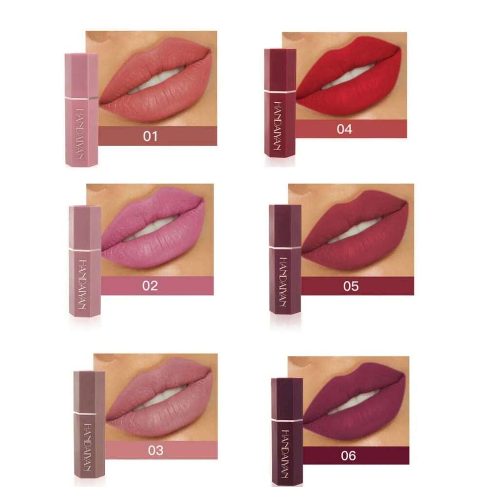6 Pcs Matte Velvet Nude Lipstick Set Waterproof Long Lasting Red Brown Pigments Makeup For Sexy Lips Professional H260302