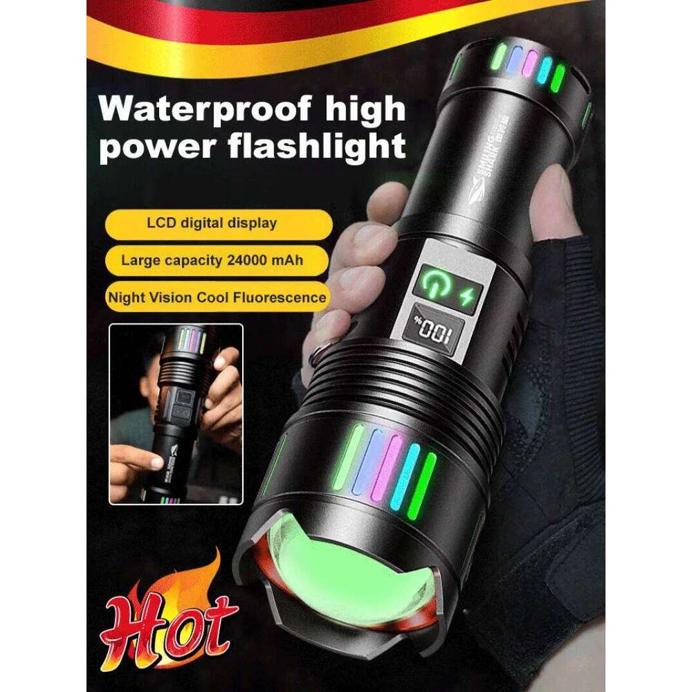 Outdoor waterproof strong white laser high power zoom rechargeable flashlight Z260301