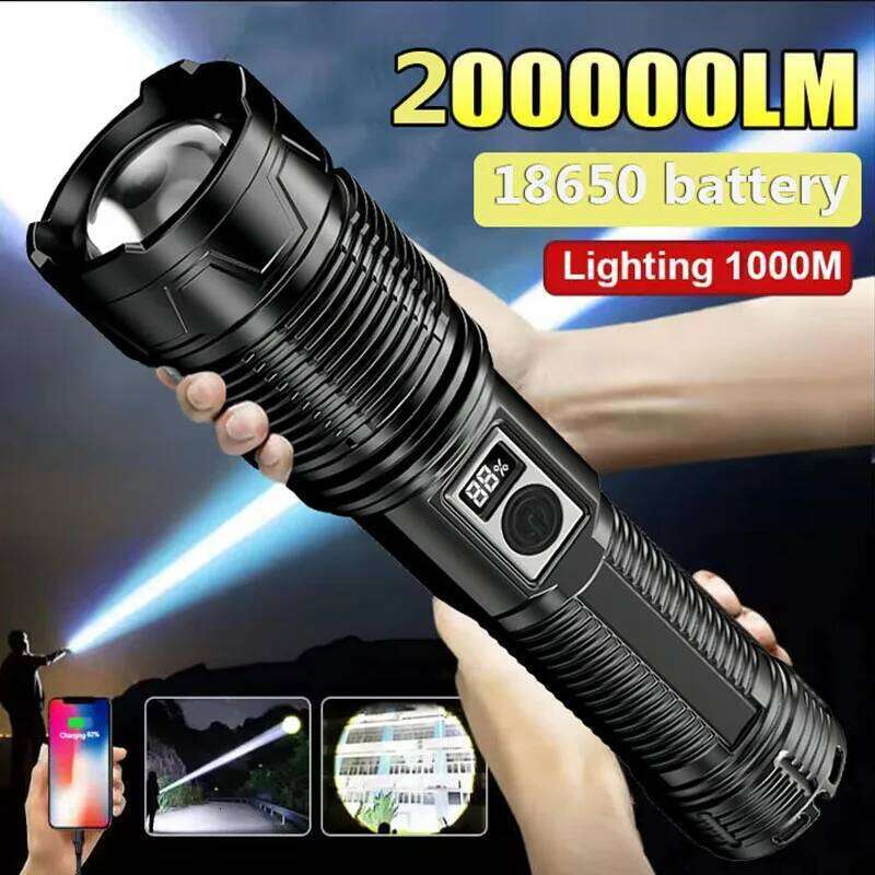 Most Powerful Rechargeable LED Flashlight Built-in 18650 Battery Long Range Tactical Torch Light For Fishing Hunting Z260301