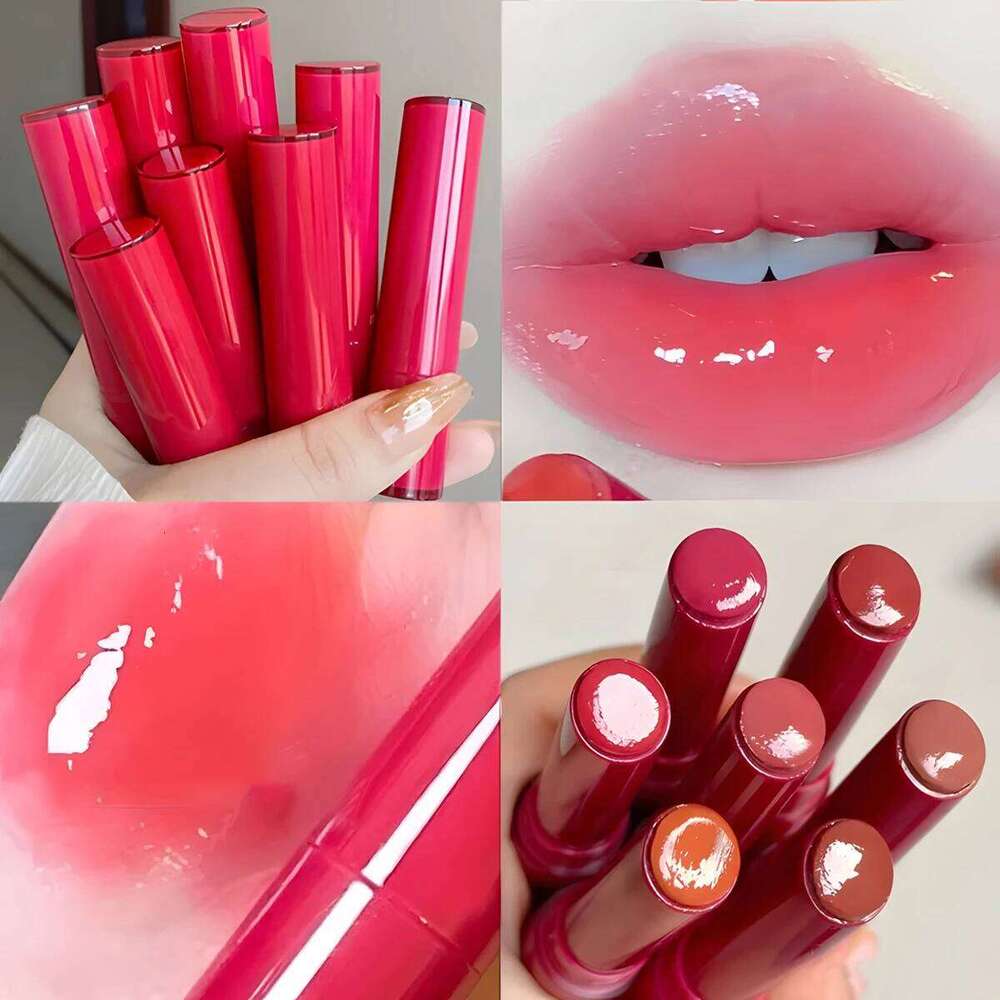1PCS 8 Colors Jelly Lipstick Moisturizing Mirror Water Light Solid Gloss Glass Tea Red Brown Lip Glaze Tint Makeup Cosmetics H260302