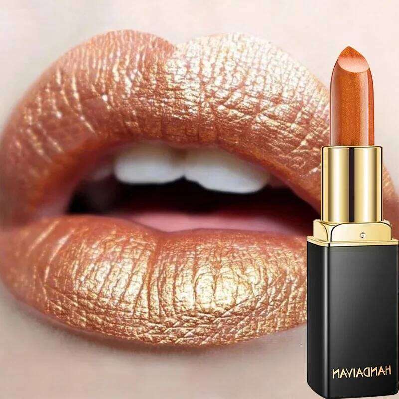 9 Colors Glitter Nude Lipstick Waterproof Long Lasting Non-stick Cup Mermaid Sexy Velve Lip Stick Lips Shimmer Makeup Cosmetics H260302