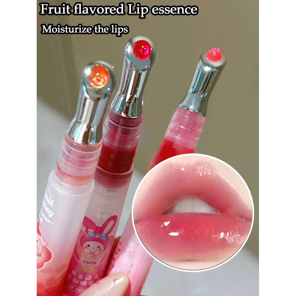 Pinkyfocus Fruit Honey Brightening Oil - Moisturizing, Anti-Dry & Crack, Conceals Lip Lines for Plump Lips H260302