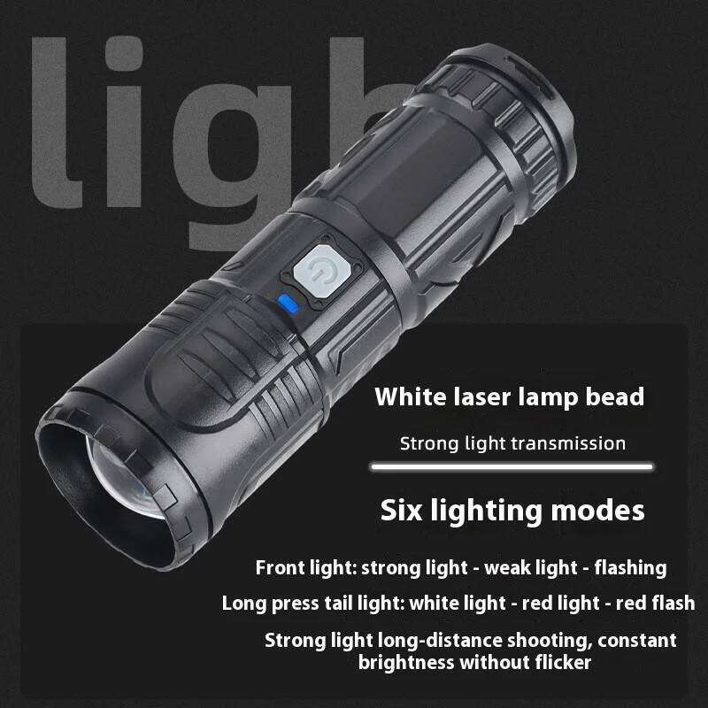 Super Bright Flashlights Telescopic Zoom Tactical Laser Torch Outdoor Rechargeable Camping Hiking Lantern Emergency Power Bank Z260301