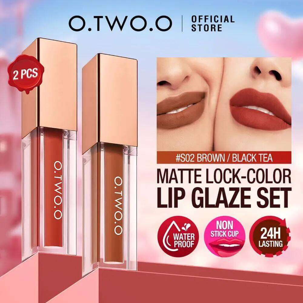 O.TWO.O Velvet Matte Liquid Lipstick 3 Colors Waterproof Long Lasting Non-Stick Cup Formula Makeup Lip Tint for Women H260302