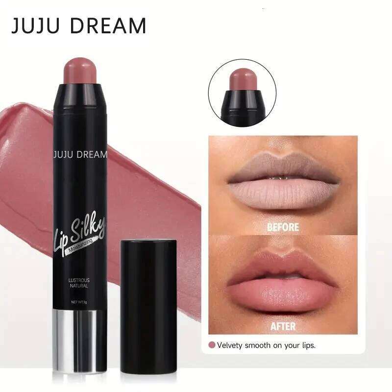 Moisturizing Plump Brighten Lipstick - Solid Lip Gloss Glass,Tea Reddish-Brown,Long-Lasting,Brighten Your Lips a Shimmering H260302