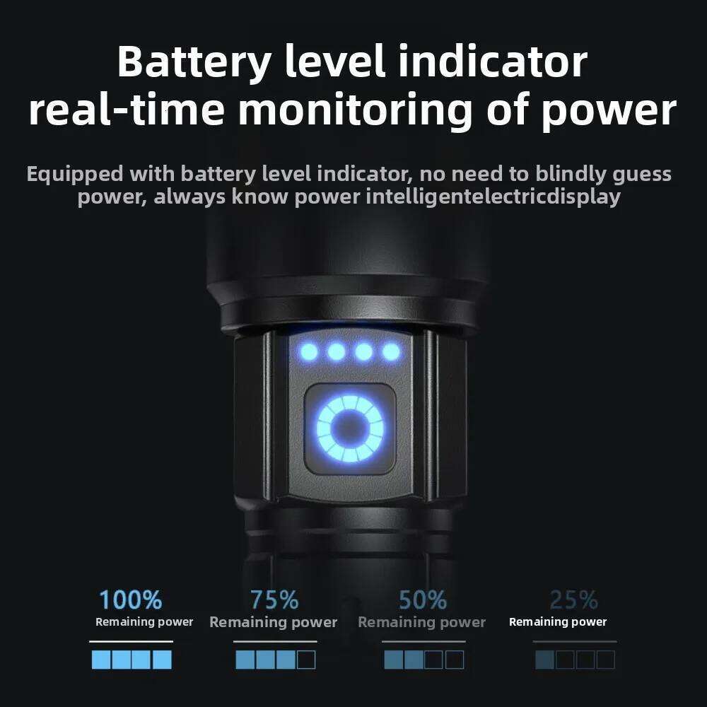 Cross-border outdoor multi-functional strong flashlight telescopic zoom TYPE-C charging long battery life portable waterproof Z260301