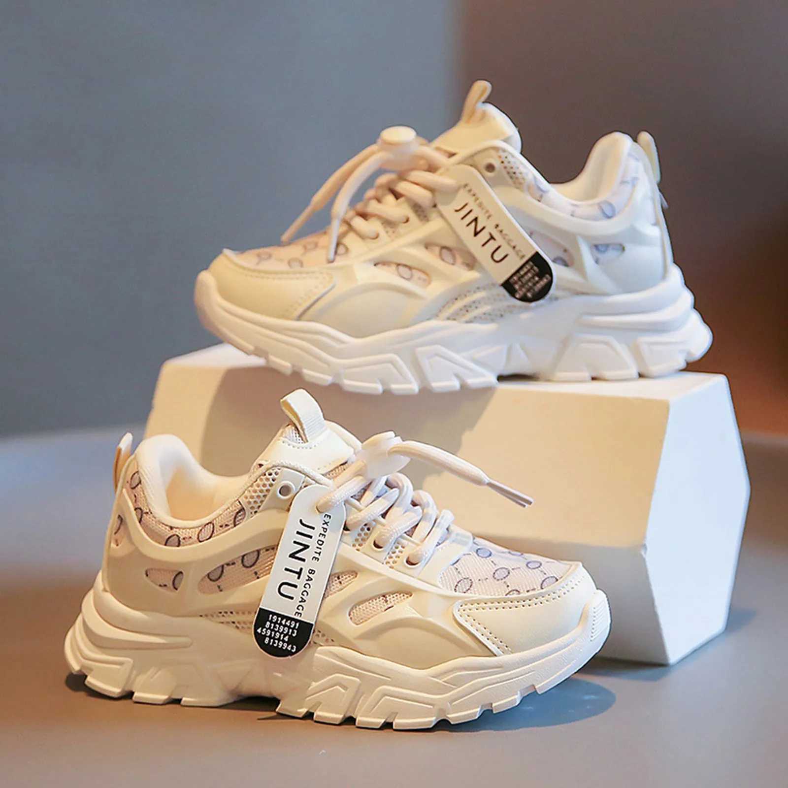 Kids Sports Shoes Fashion All-Season Lightweight Non-Slip Flat Thick Bottom Sneakers for Girls 9YT260302