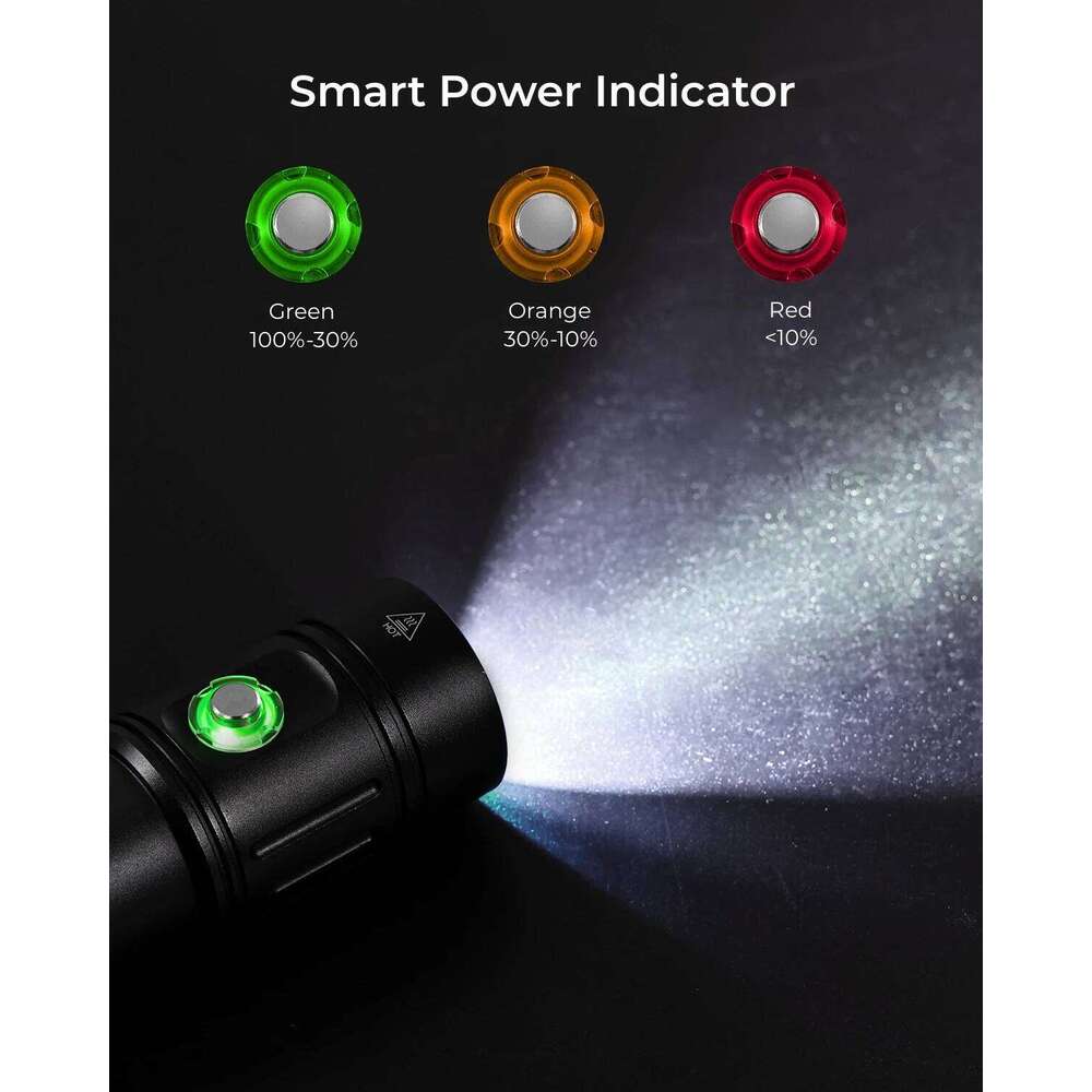 APLOS AP02 Scuba Diving Flashlight, 2500 Lumen Light 4 Modes Power Indicator, Waterproof Underwater Dive Torch with Re Z260301