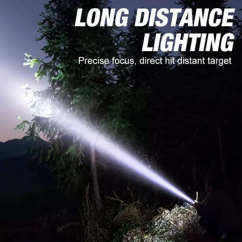 Super Bright 1200Lumen LED Flashlight Zoomable Strong Light with Rechargeable Battery 3 Modes for Outdoor Emergency Z260301
