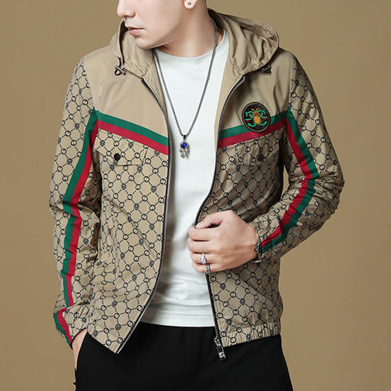 European-Style Light Luxury Jacquard Hooded Men's Fashion Jacket, Stylish And Unique, Lightweight Casual Coat - view 5