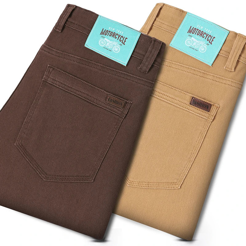 Classic Style 3 Colors Autumn Mens Slim Brown Jeans High Quality Business Casual Stretch Denim Pants Male Trousers 260228