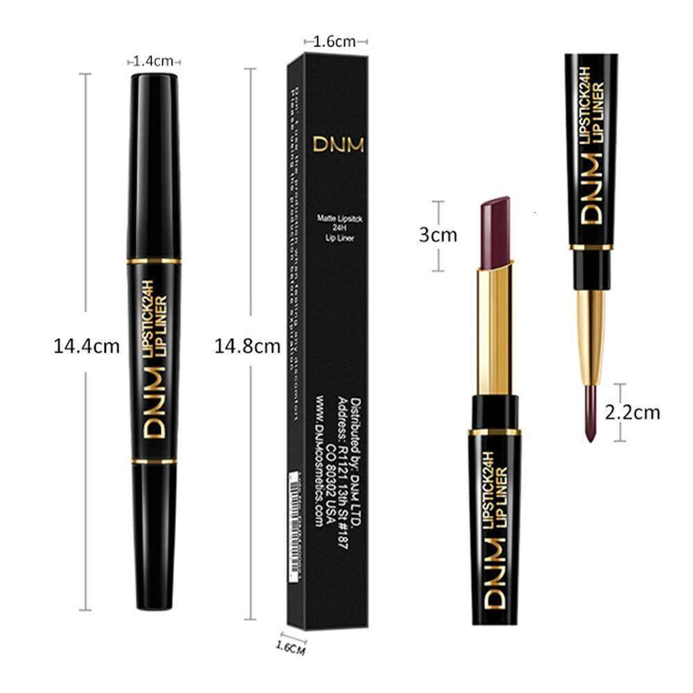 Double Headed Matt Waterproof Long Lasting Korean Woman Makeup Cosmetics Lips Glosses Lip Tint Pencil Lipstick Matte H260302