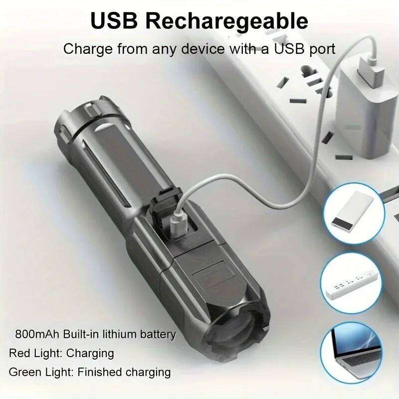 Powerful Rechargeable USB Waterproof Zoom Fishing Hunting Camping 100,00 Lumen Tactical Flashlight LED Torch Z260301