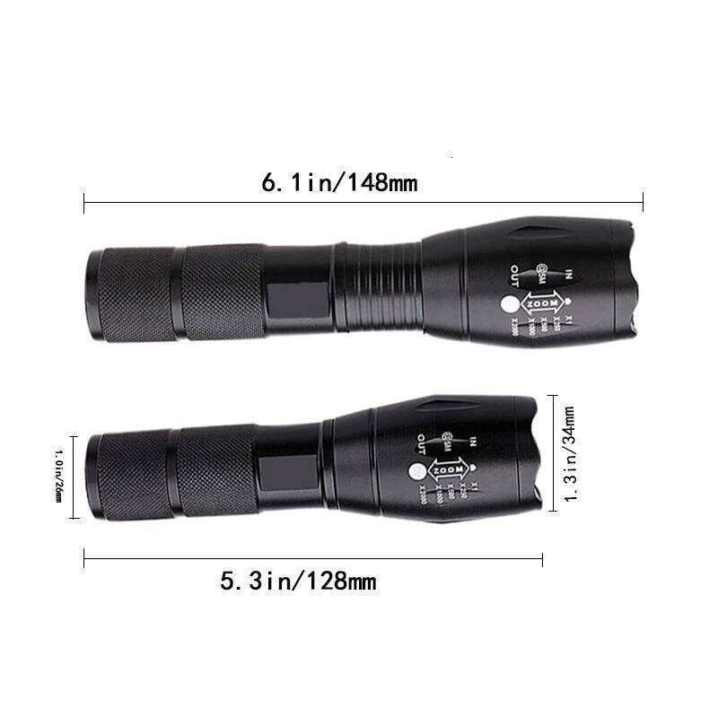 Z45 Led Flashlight Ultra Bright Waterproof Torch T6/L2/V6 zoomable 5 Modes tactiacl flashlight for hunting use 18650 battery Z260301
