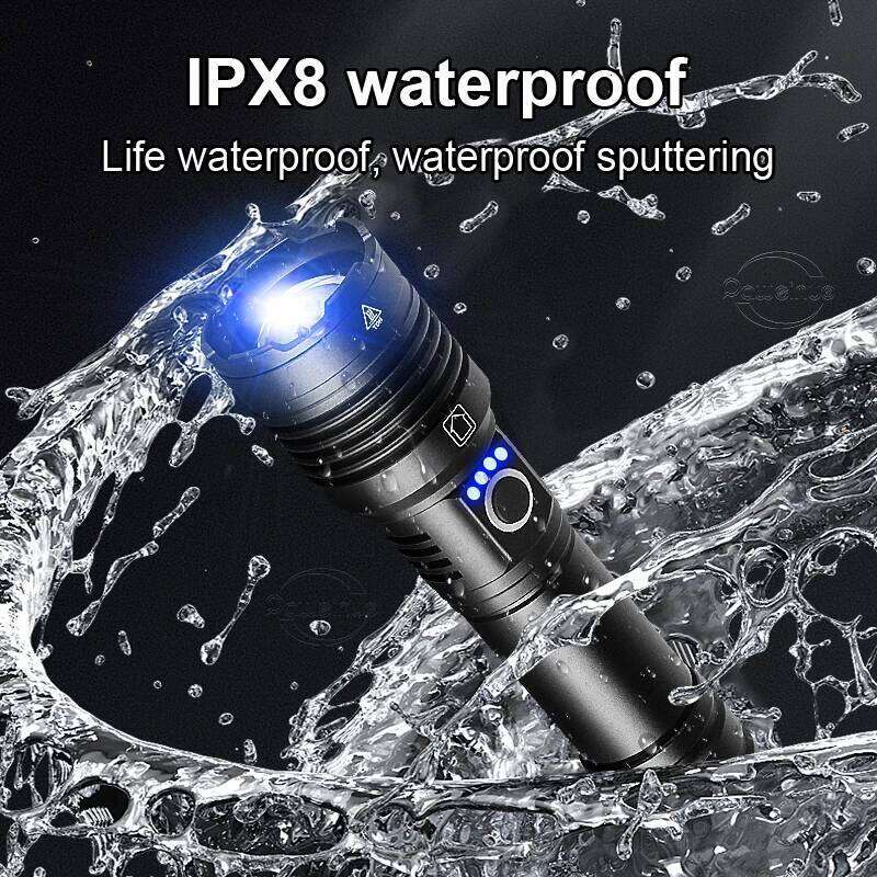XHP390 Super Powerful LED USB Rechargeable Torch Light Tactical High Power Flashlight Waterproof Hand Lantern Camping Z260301