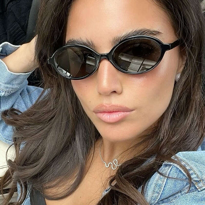 Fashion Accessories Oval Sunglasses Fashion Vintage Small Rimmed Frame Ultra Thin Lens Anti UV400 for Outdoor Sun Protection Daily Cycling