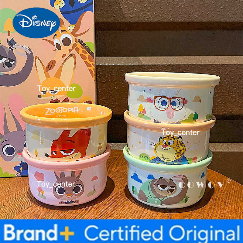 Disney Zootopia Nick Judy Ceramic Rice Bowl High Aesthetic Cartoon Character Dining Utensils Personal Bowl for Home Use Birthday Gift H260302