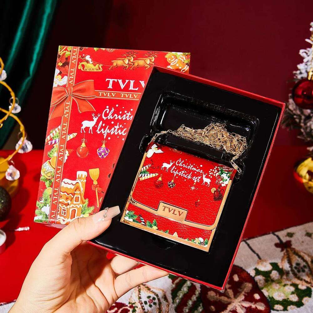 3 Colors Matte Lip Stick with Chain Bag Package Non-Stick Cup Long Lasting Retractable Red Lipstick Set 3.5gx3 H260302