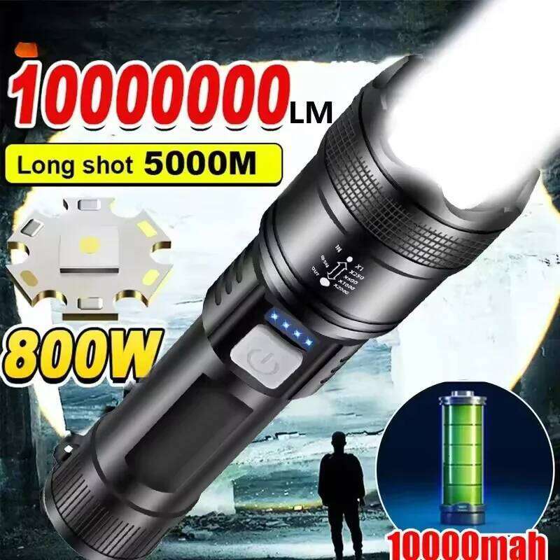 Powerful P70 Led Flashlights 5000LM USB Rechargeable Tactical Emergency Spotlights Telescopic Zoom Light Built-in Battery Z260301