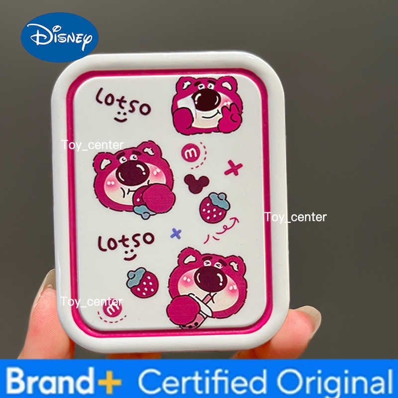 Disney Kawaii Lotso Folding Makeup Mirror Cute Lotso Portable Handheld Makeup Mirror Cartoon Anime Sides Foldable Mirror Gifts H260302