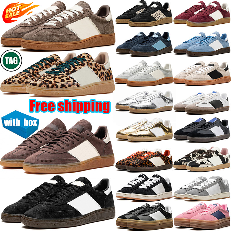 Free shipping with box new designer casual shoes chaussure White Black leopard print outdoor men women sports Slippers running special spezialz shoe