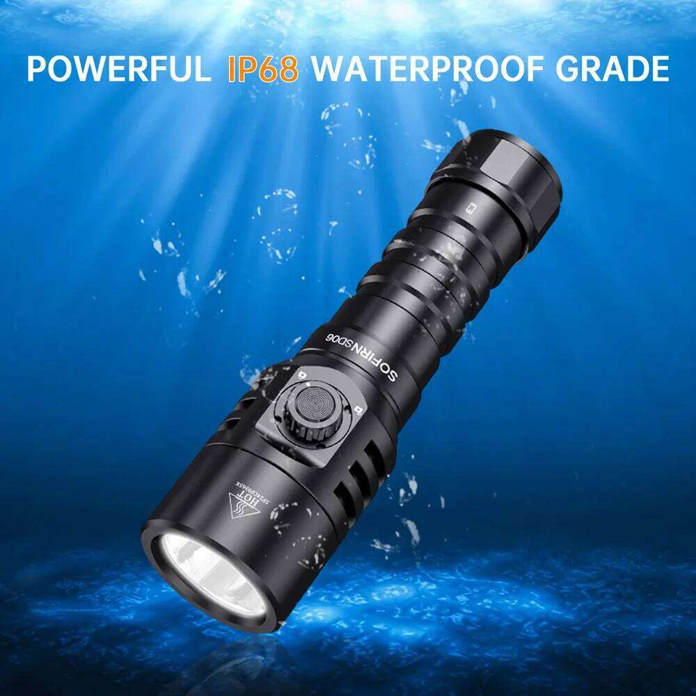 Sofirn SD06 Scuba Diving Light SFT70 Powerful 3200lm 21700 Dive Flashlight Rotary Switch With Lock Mode 6500K Z260301