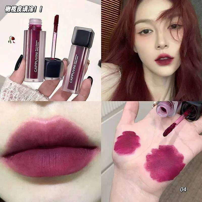 Cappuvini Mud Matte Soft Mist Black Gothic Nude Lipstick Velvet Moisturizing High Pigment Longlasting Lip Makeup Cosmetics H260302