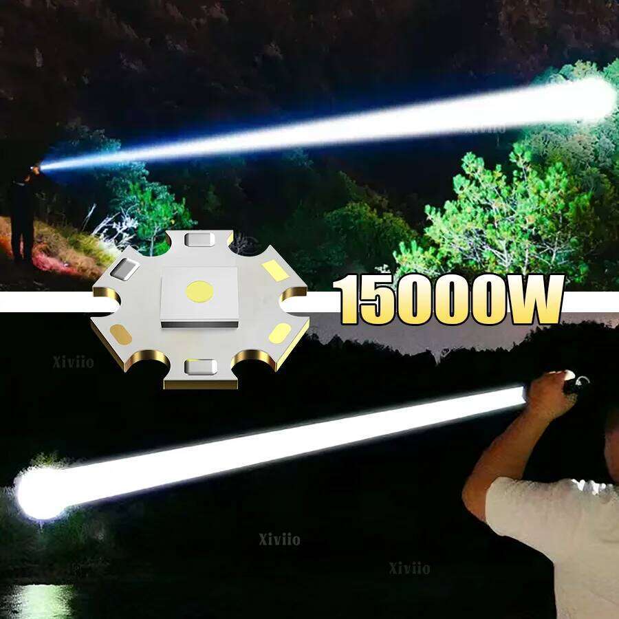 NEWEST Solar+Type c Rechargeable Flashlight 5000000LM Super Bright LED Flashloght Zoom Long Range 4km Torch Powerful Cob Lantren Z260301