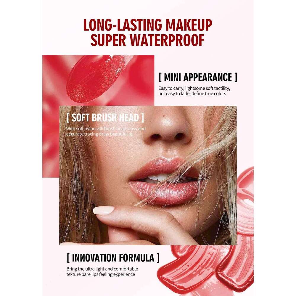 New 6 Color/Sets Velvet Liquid Lipstick Tint Glaze,Plumps/Nourishes Lips,Non-Sticky Nourishing Lipsticks Lip Gloss Skin Care H260302