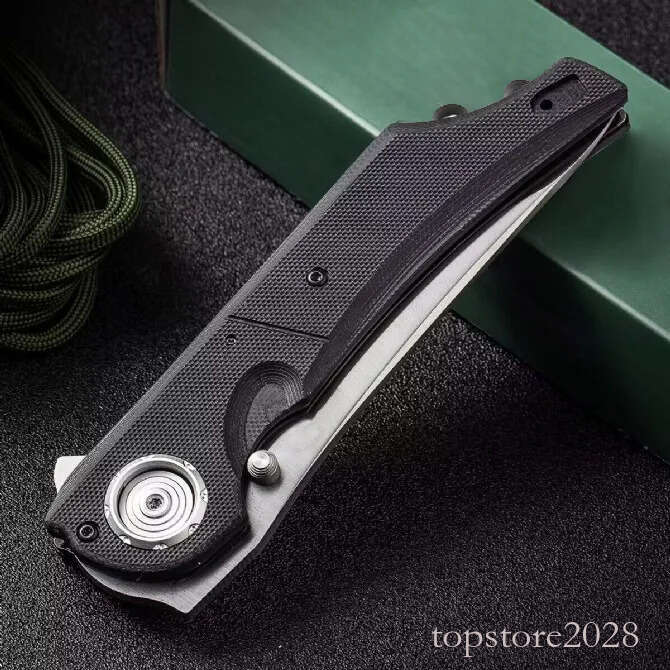 High Quality C5401 Large Flipper Folding Knife D2 Satin Drop Point Blade G10/Stainless Steel Sheet Handle Ball Bearing Fast Open EDC Pocket Folder Kni