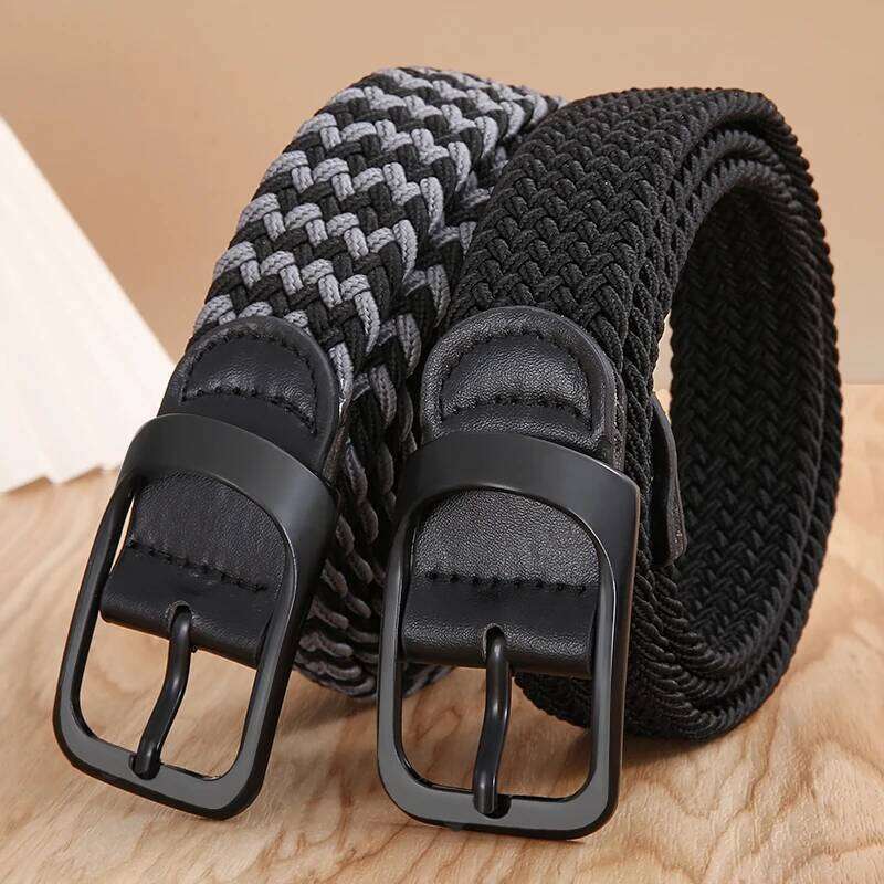 Non-hole Punch-free MEN'S AND WOMEN'S Woven Elastic Stretch Canvas Female Korean Style Versatile Student Pants Belt S260228