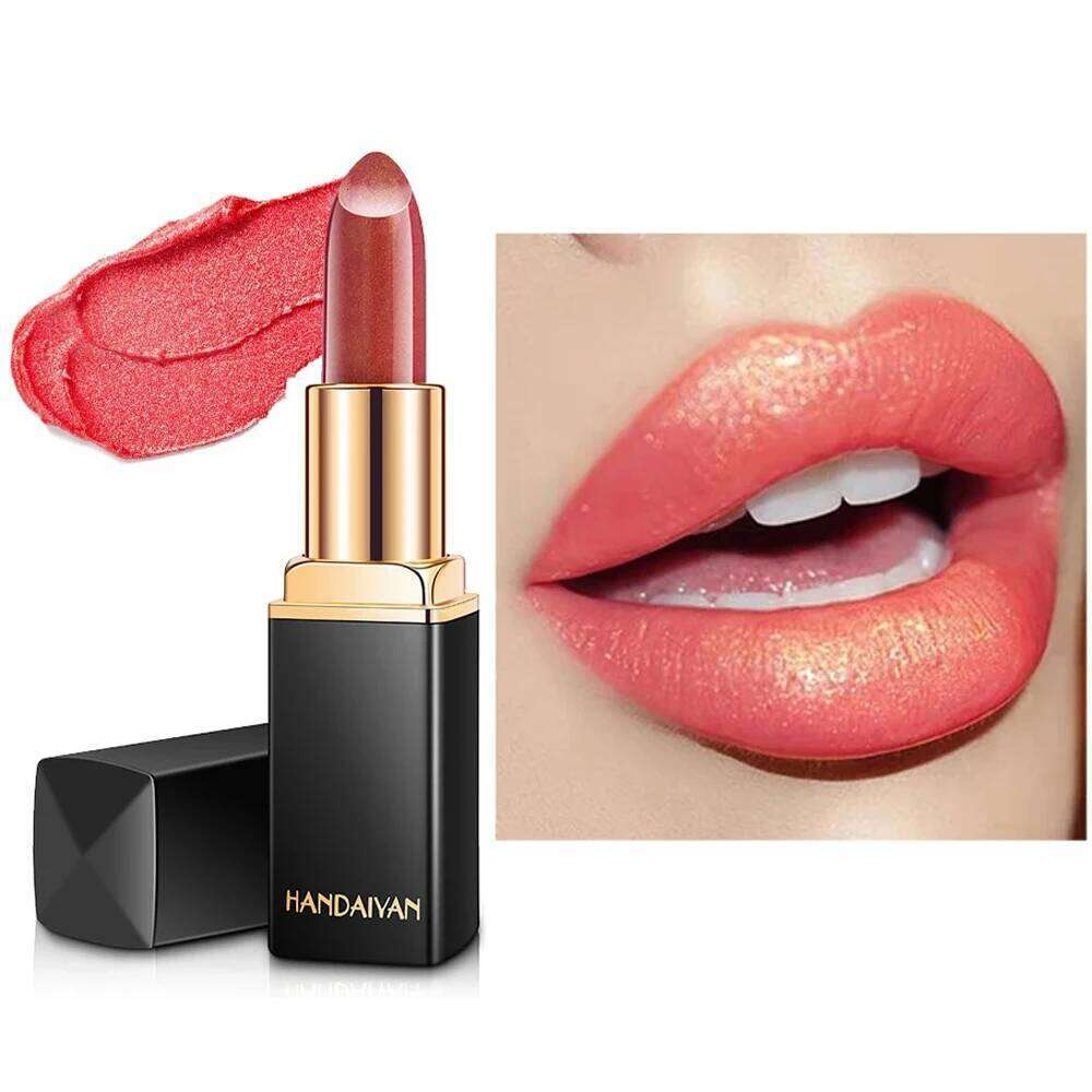 HANDAIYAN nine colors temperature change mermaid Ji shiny metallic pearl gilt color changing lipstick H260302