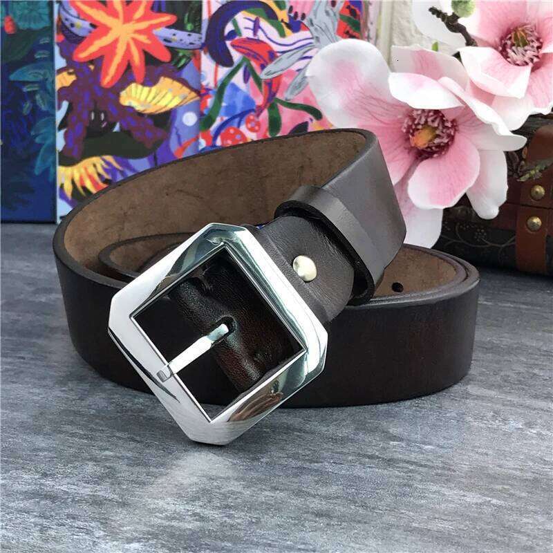 Stainless Steel Buckle Quality Super Thick Genuine Ceinture Men Leather Wide Waist Belt SBT0004 S260228