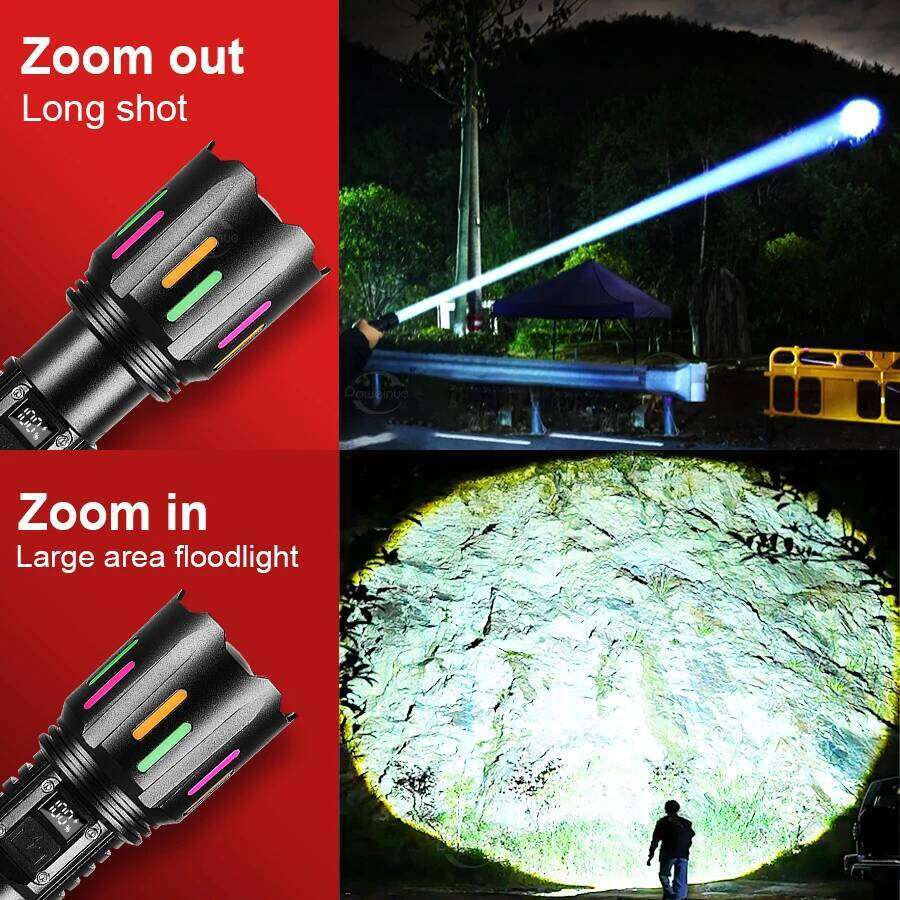 500000LM 800W/300W Most Powerful Led Flashlight High Power Rechargeable Tactical Flash Torch Light Camping Hunting Lantern Z260301