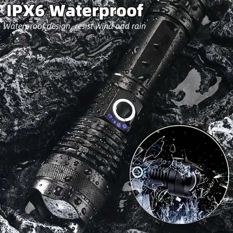 Super Powerful LED Flashlight High Power Rechargeable Torch Strong Light 3000M Tactical Flashlights 18650 Camping Fishing Z260301