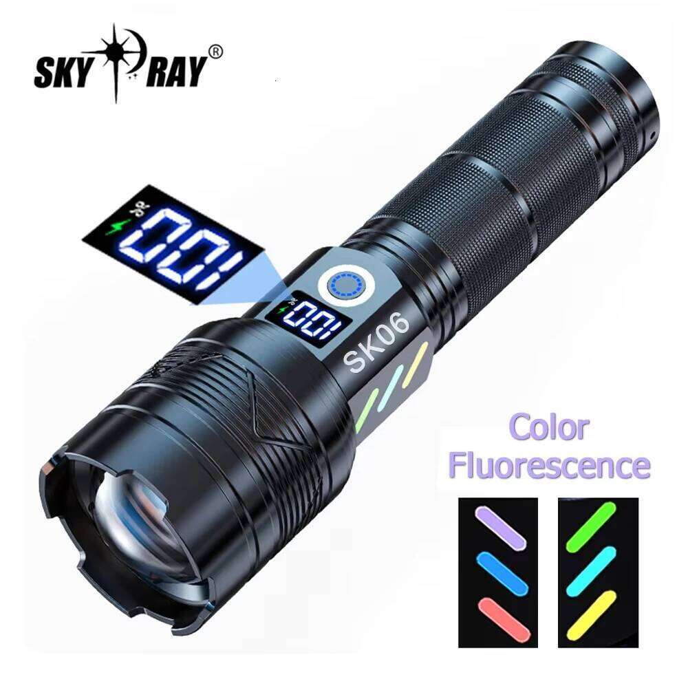 Skyray SK06 USB Rechargeable LED Flashlight with Zoom Function, Ultra-Bright Emergency Flashlight, Spotlight, Tactical Camping Z260301