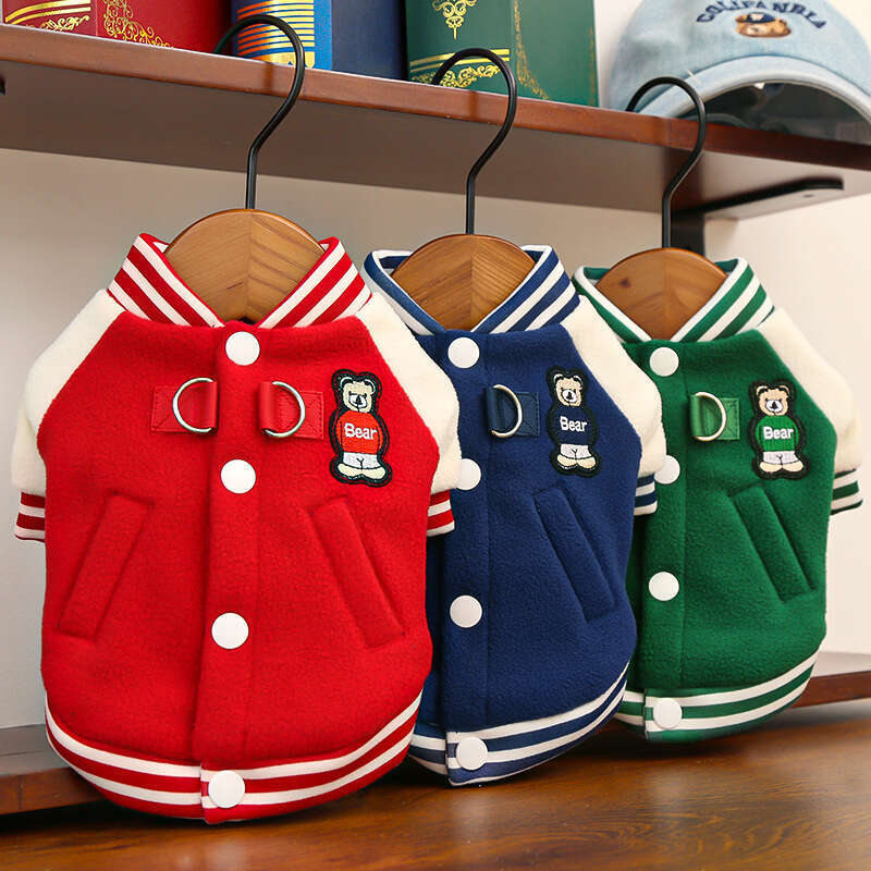 Famous brand Baseball Clothes Sweater Pet Dog Autumn Winter Fleece Jacket Teddy Corgi French Bulldog Cat Supplies pupakaIK