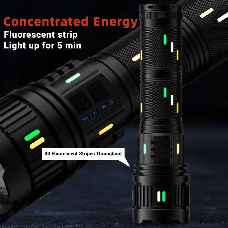 30W High Strong Power Flashlights Tactical Emergency Spotlights Telescopic Zoom Built-in Battery USB Rechargeable Camping Torch Z260301