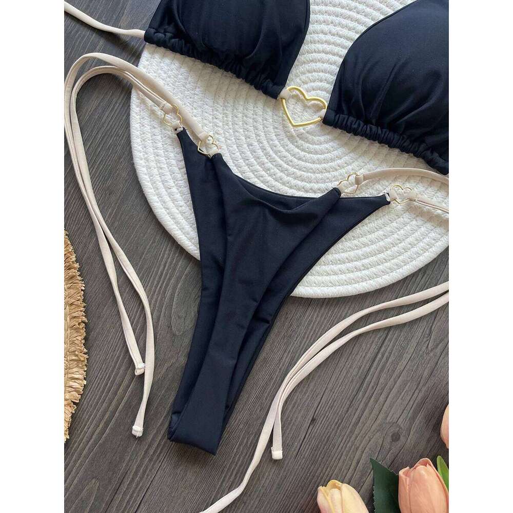 2025 New Sexy Micro Thong Bikini Set Swimsuit Female Swimwear Women Solid Mini Strappy Beachwear Bathing Suits Brazilian biquini Z260301