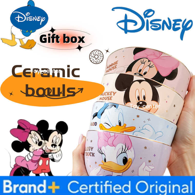 Disney new Mickey Minnie Daisy cute and sweet creative kawaii cartoon peripheral elementary school student tableware rice bowl gift box H260302