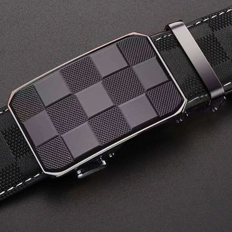 OYIFAN Brand men, Genuine Leather Automatic Buckle Adjustable Fashion Style Golf Belt Luxury Gifts for Men S260228