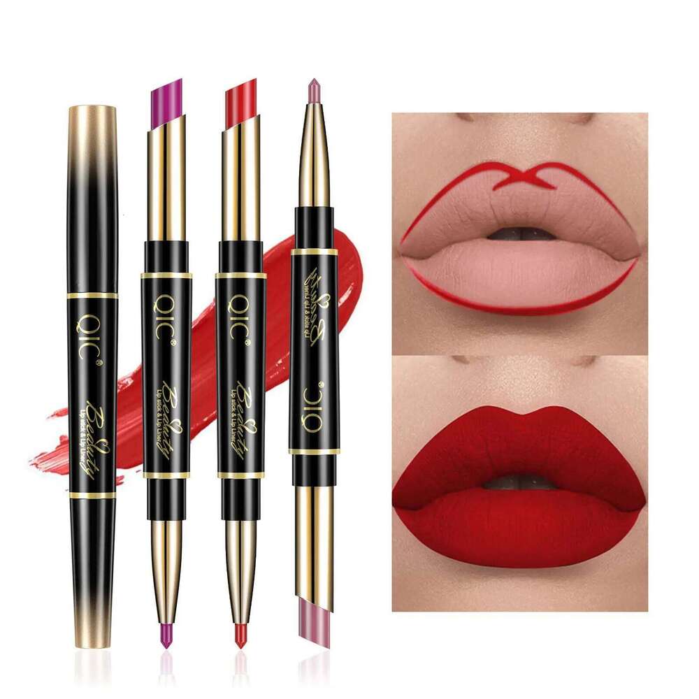 2 In 1 Matte Lipstick lip liner Long Lasting Waterproof Makeup for women Korean Cosmetics Beauty Make up female Lip Tint Stain H260302