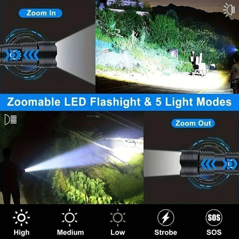 High Power Flashlights Long Shot Zoom Super Bright USB Rechargeable Very Strong Led Flashlight For Camping Z260301