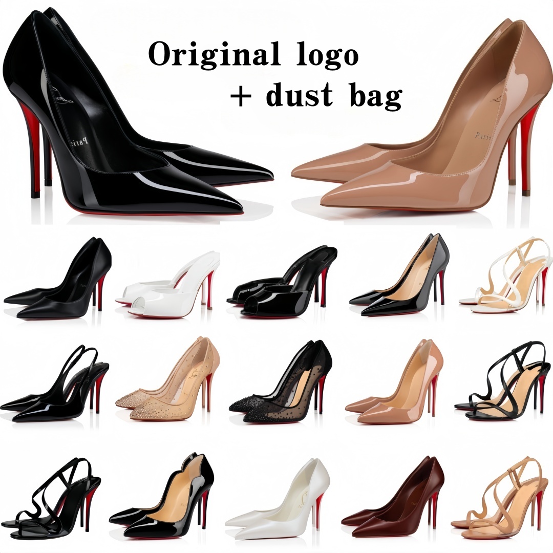 Designers High Heel Brand Women's High Heels Red Shiny Bottom heels 8cm 10cm 12cm Stiletto Genuine Leather Sandals Designer Women Heels Woman Pumps with Dust Bag us4-13