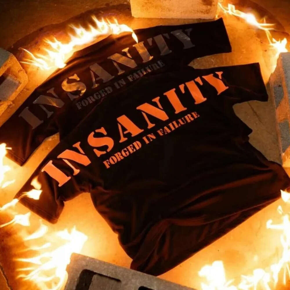 Black Tee Men's T Shirts Summer Controlled Insanity T-shirt Covers Over sized Men's Tees Short Sleeve Tees Workout Men's Clothing
