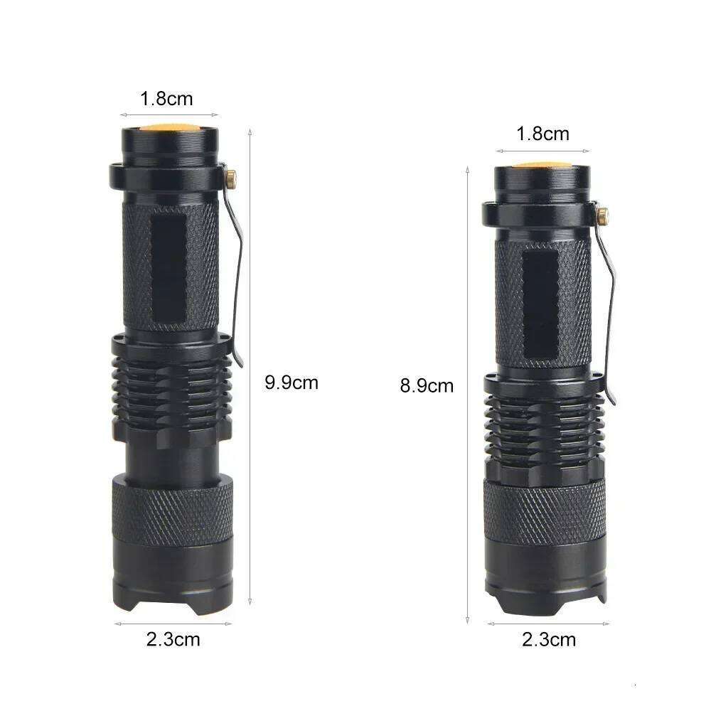 Mini LED Tactical Lamp Portable Torch Flash light Adjustable Focus Zoomable Flashlight for Gift Hiking Z260301